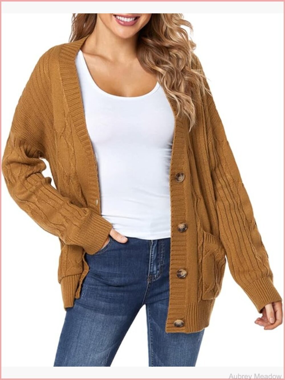 Oversized Chunky Knit Cardigan with Pockets